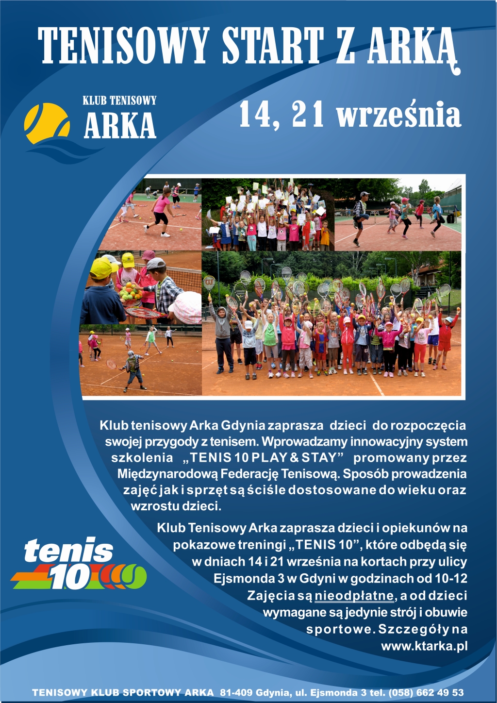 Tenisowy Start z Arką – Zapisy do szkółek